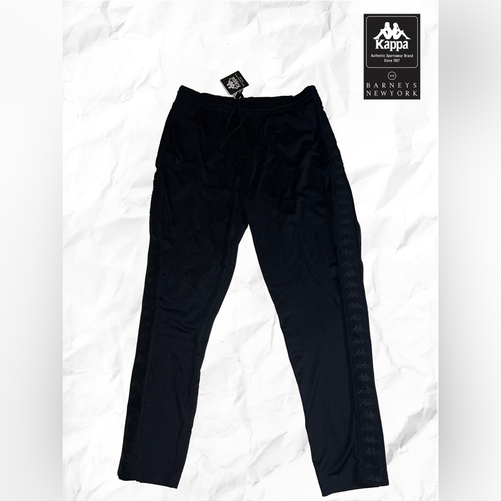 Kappa x Barney’s New York Men's Black Slim Fit Side Snap Track Pants